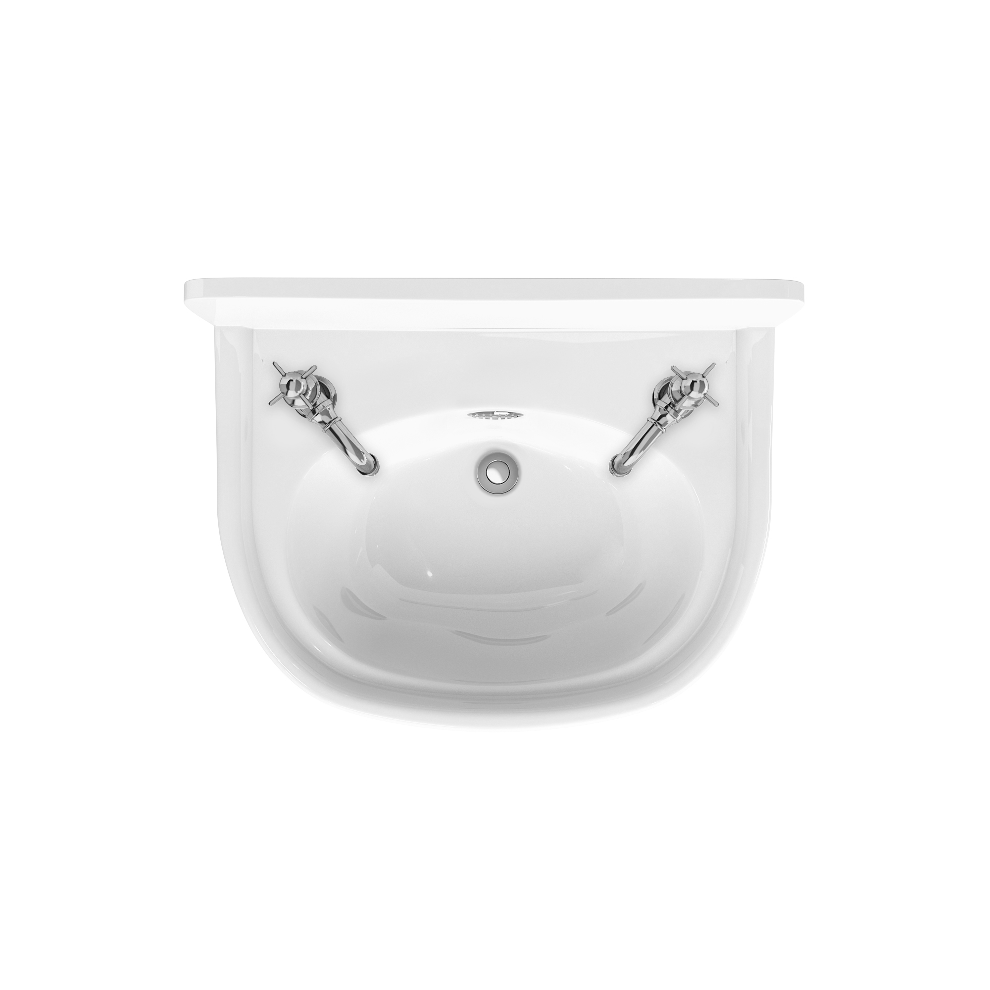 Arcade 500mm cloakroom basin with chrome overflow